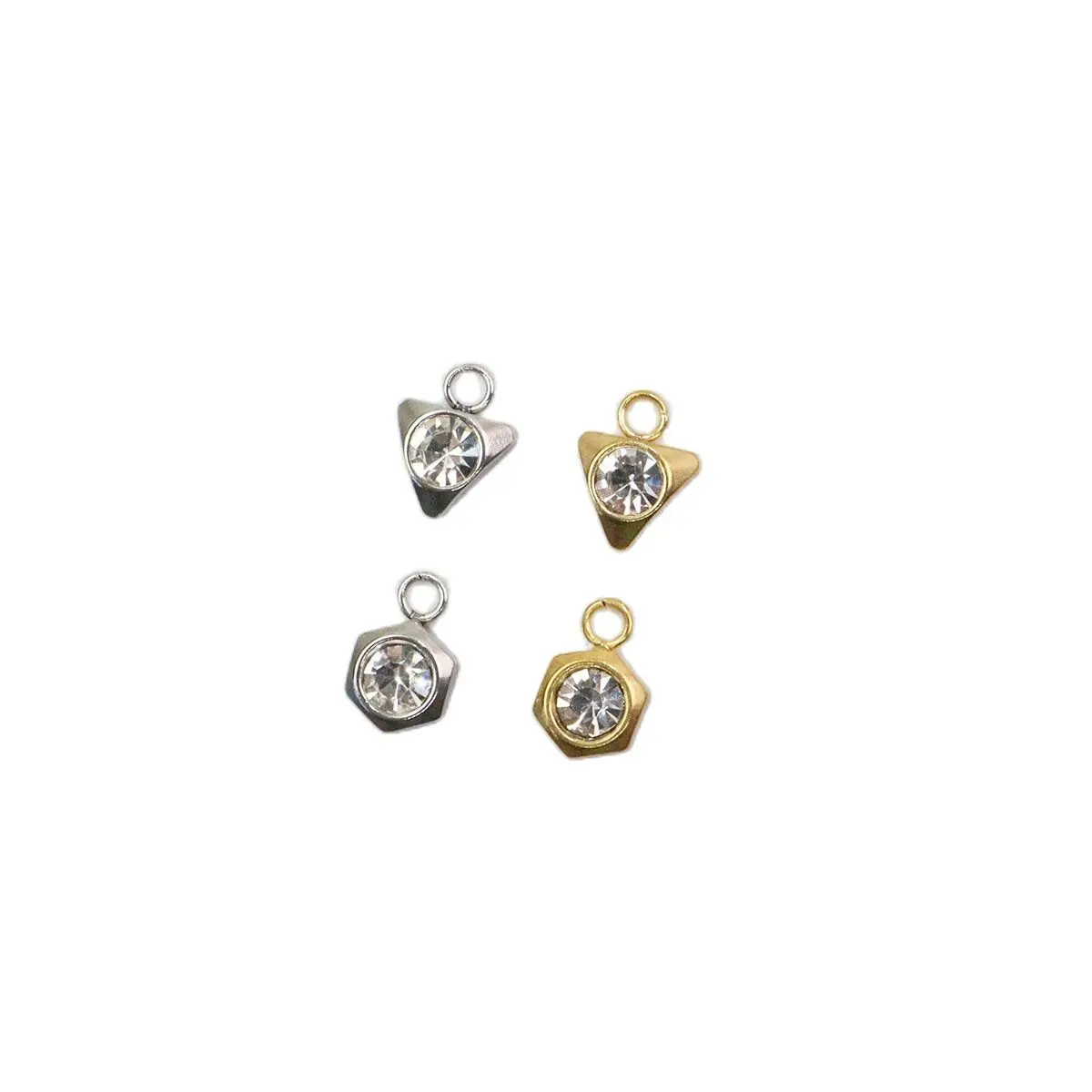 

10pcs Wholesale StainlessSteel Stones Dangling Girl Charms DIY Anklets Earrings Bracelets Unfading Vacuum Plate 2 Colors
