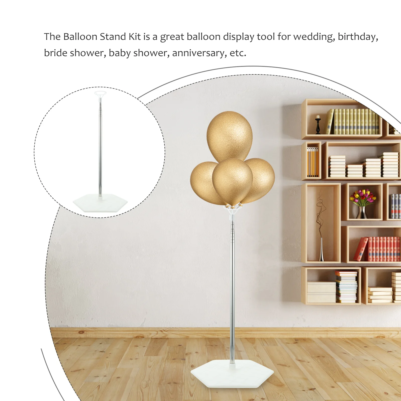 

1pcs Balloon Column Stand Kit Telescopic Rod Stable Base For Wedding Party Decoration Reusable Metal Plastic Holder Table Floor