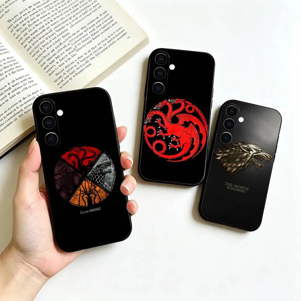 Game of t-Thrones House Sigils  Soft Silicone phone Case for Samsung Galaxy A73//A72/A70/A53/A52/A51 - Black