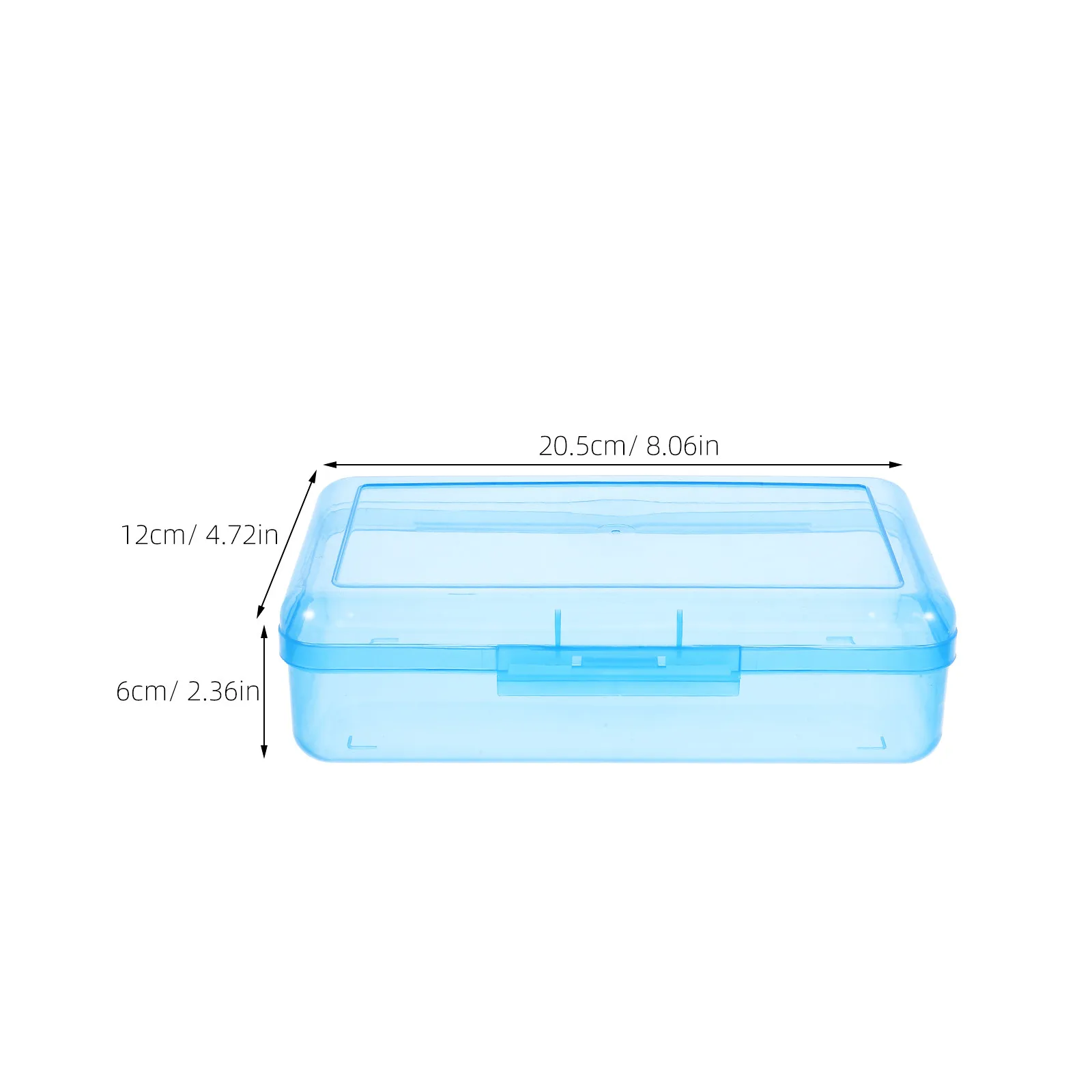 2Pcs Simple Lightweight Plastic Pencil Case Clear Rectangular Large Capacity for School Study Travel Art Studio Stationery