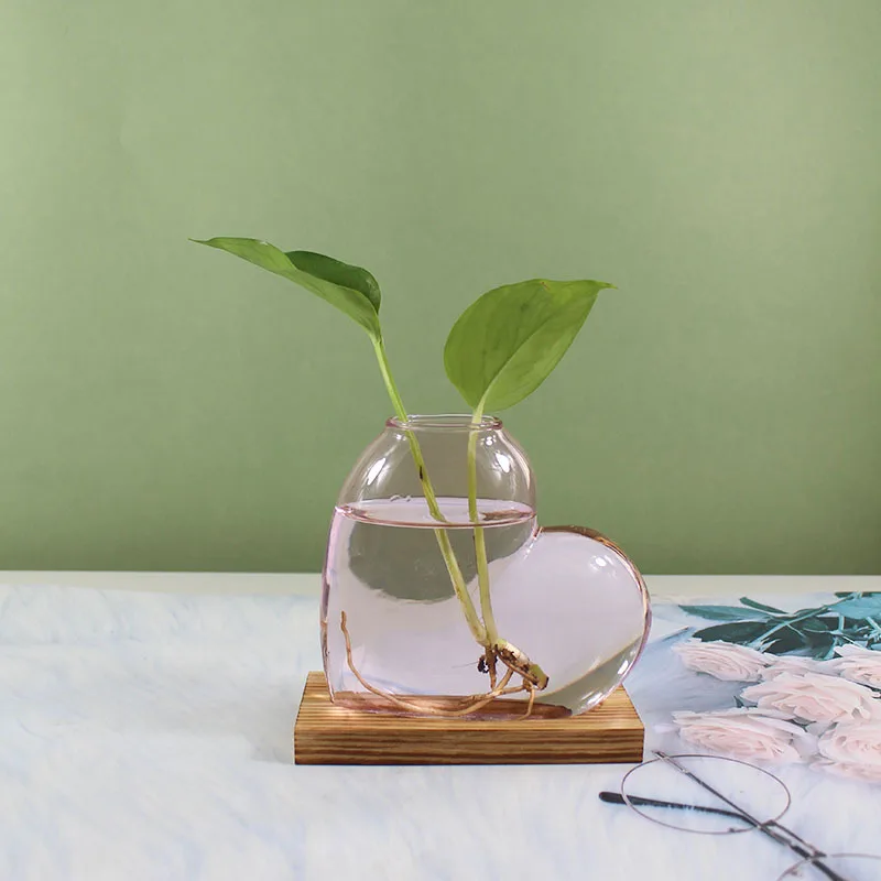 Colored Glass Love Water Condensation Vase Multi-color Desktop Decoration Vase Flower Living Room Decoration, Home Decoration