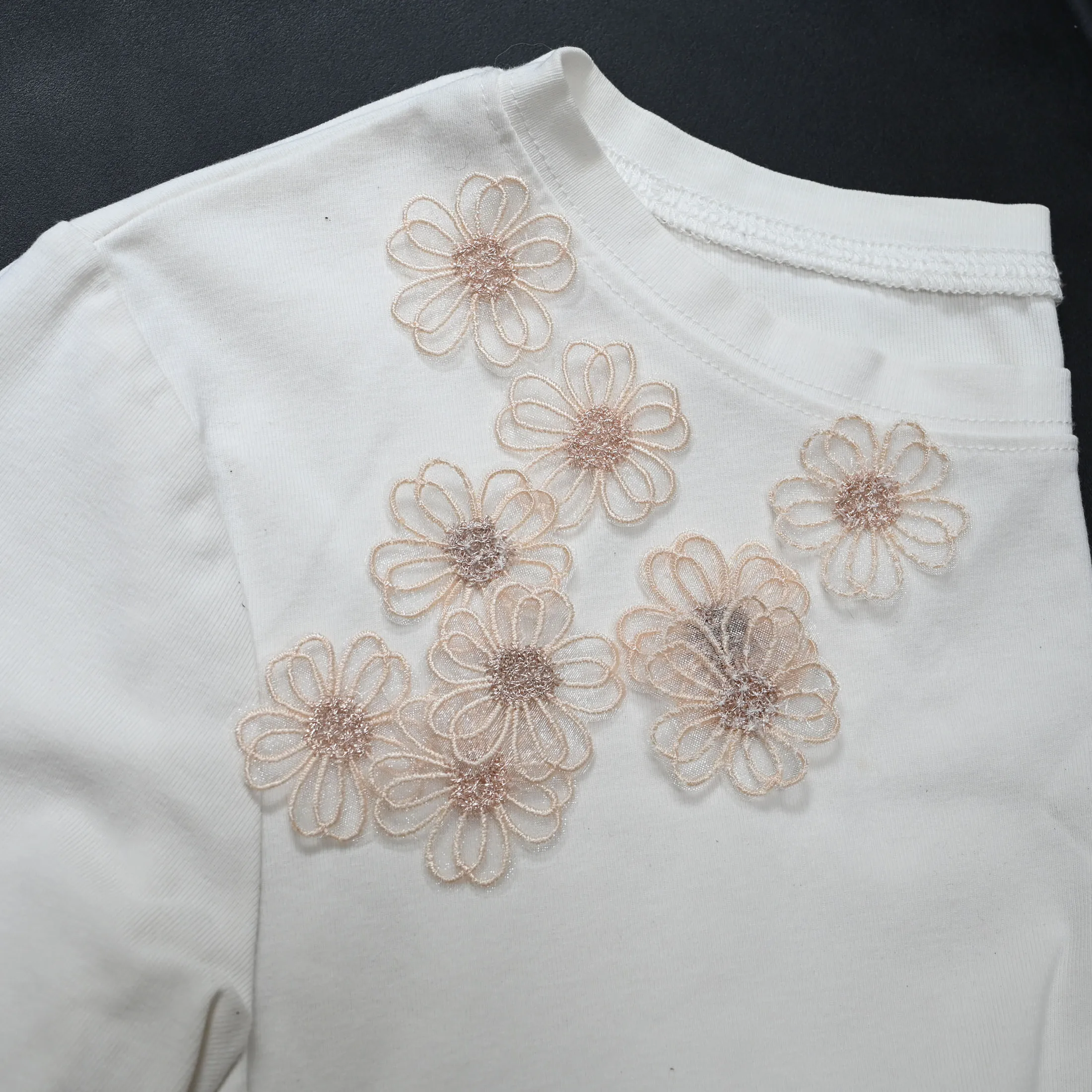 10 teil/los Fee organza blume Patches für Kleidung nähen auf parches Applique nähen auf parches Dekoration Abzeichen – Detail 8