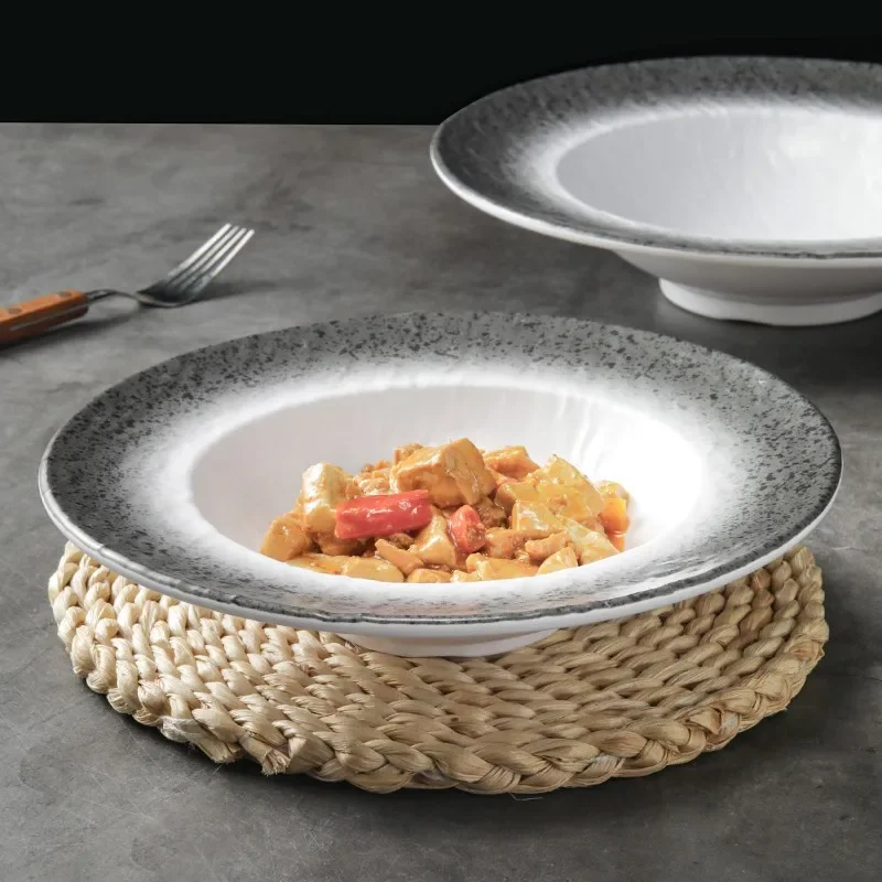 Melamine Creative Tableware Restaurant Dish Salad Plate Spaghetti Bowl
