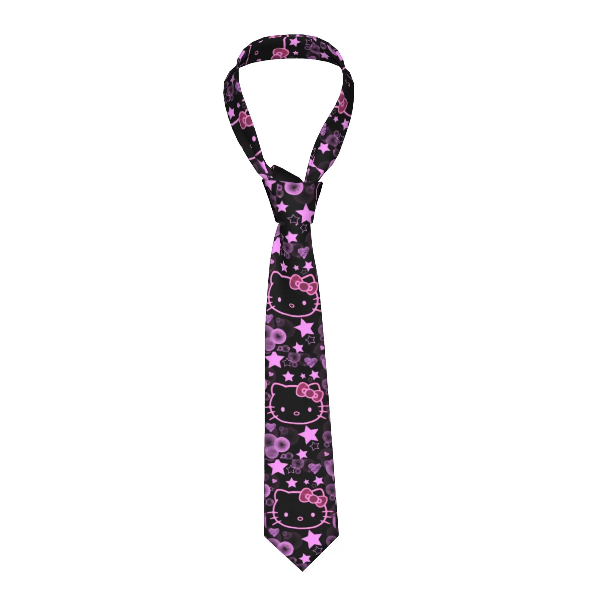 

Necktie Hello Kitty Punk Style Unisex Casual Polyester 8 cm Wide Neck Ties for Men Daily Wear Gravatas Wedding Accessories Gift