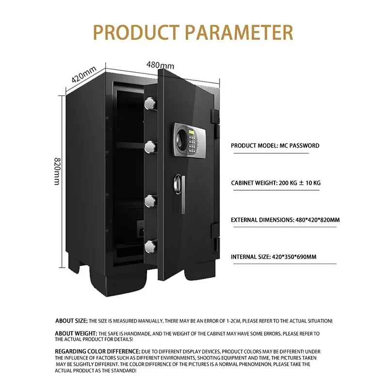 New Upgrade Safe Box Electronic Password Fireproof Anti-theft Home Office File Thickened Cabinet Heavy And Small Safe Money Box