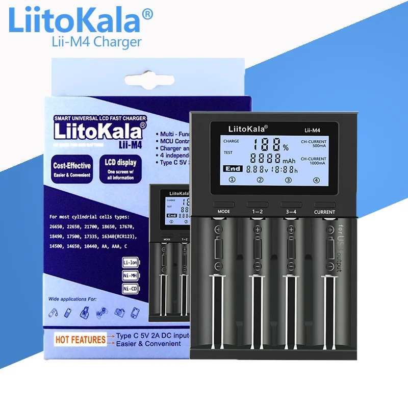 LiitoKala Lii-PD4 Lii-S8 Lii500s Lii600 ładowarka do 18650 26650 21700 18350 AA AAA 3.7V/3.2V/1.2V/bateria litowa NiMH