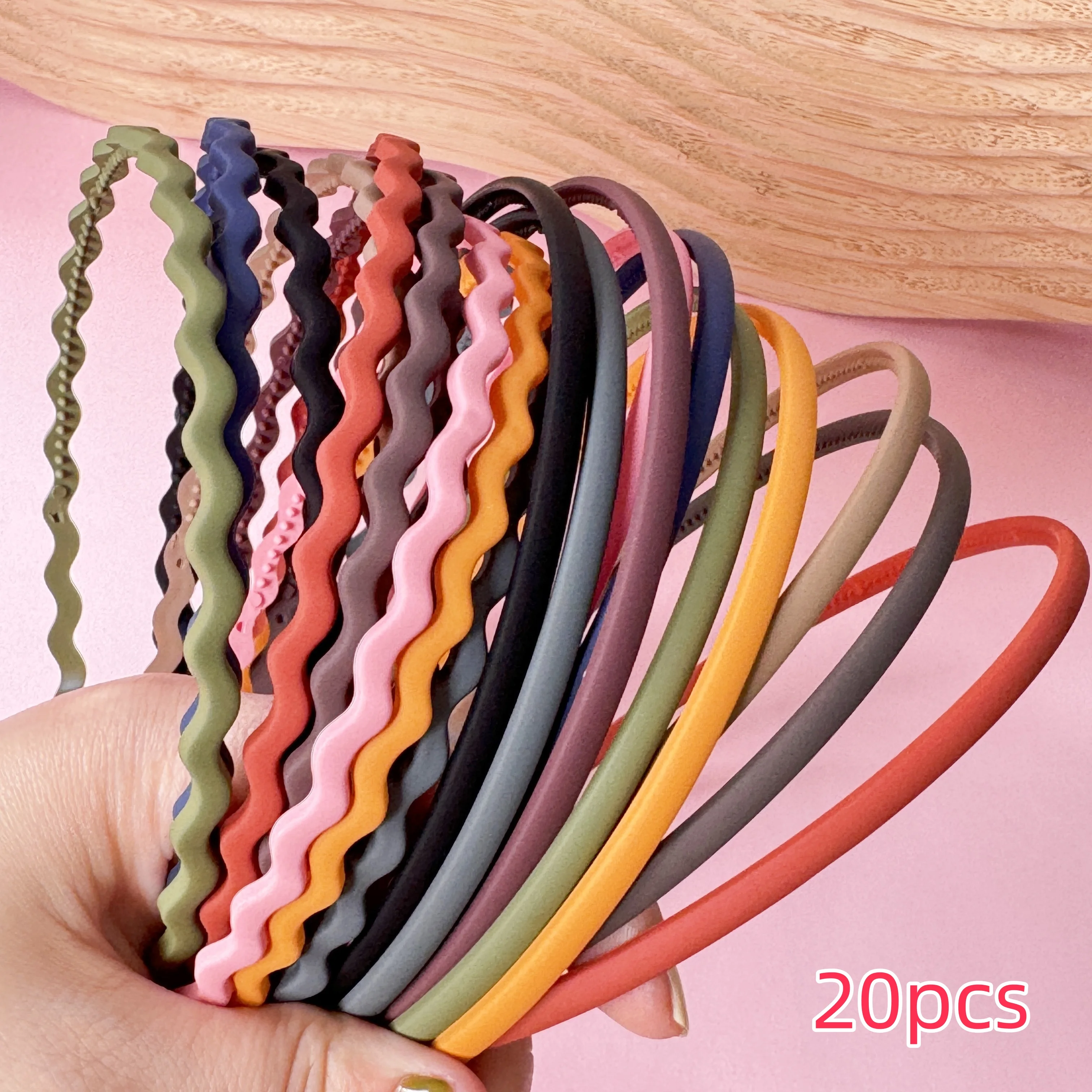 20PCS Matte Thin Headband For Women Girls 0.2inch Wave Hairband Female Hair Hoop Headwear Hair Band Accessorie view 4