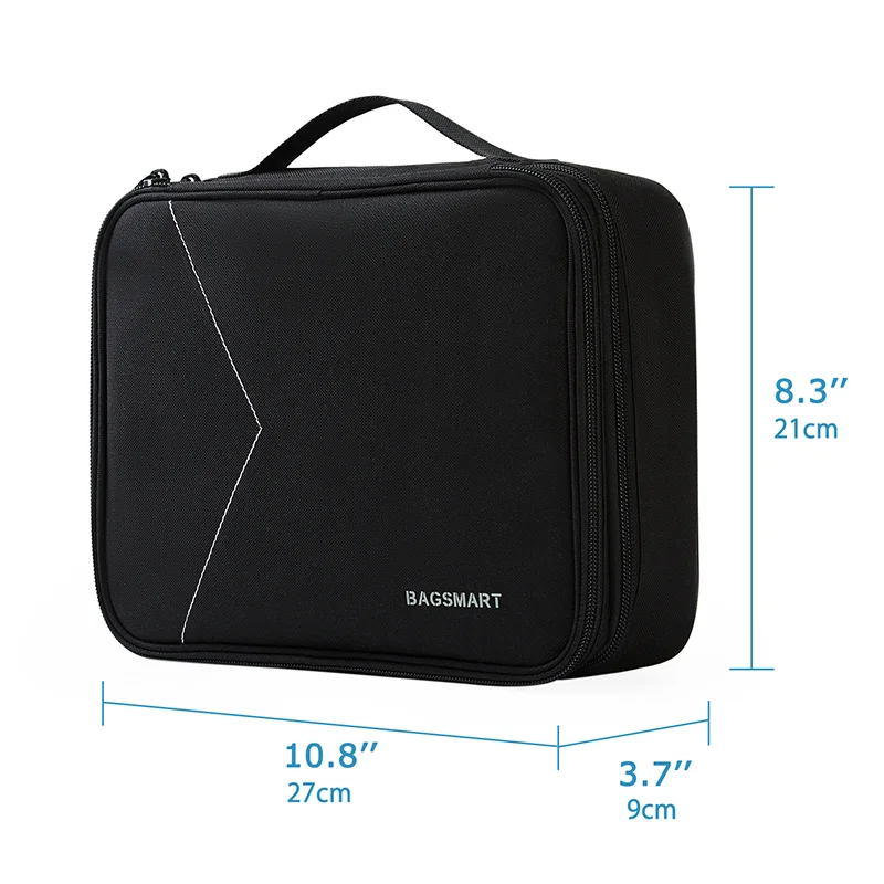 Imagem -05 - Bagsmart Cabo Bolsa Grande Dupla Camada Organizador Eletrônico Bolsa de Armazenamento Viagem Acessórios Eletrônicos Cases para Ipad Carregadores