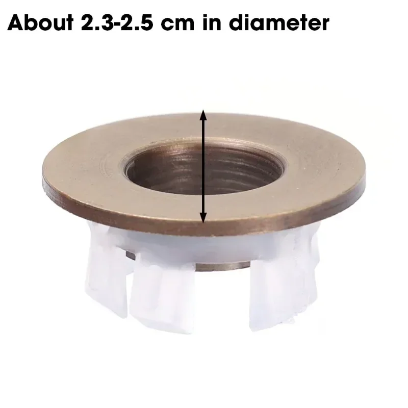 Sink Hole Round Overflow Cover Drain Strainer Bathroom Basin Faucet Sink Cover Cap Basin Hole Six-foot Ring Insert Replacement