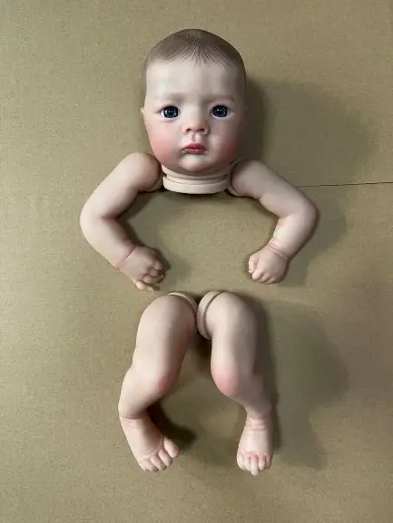 NPK 19inch Finished Doll Size Already Painted Jule  Kits Very Lifelike Baby Doll with Many Details Veins DYI Toys