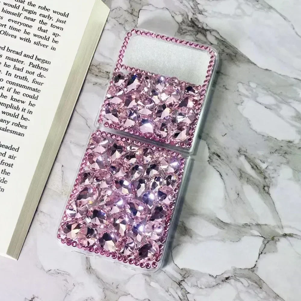 Luxury Glitter Diamond Phone Case Rhinestone Bling Cover For Samsung Galaxy Z Flip1 2 3 Flip3 Z Flip 4 Flip5 Case Capa