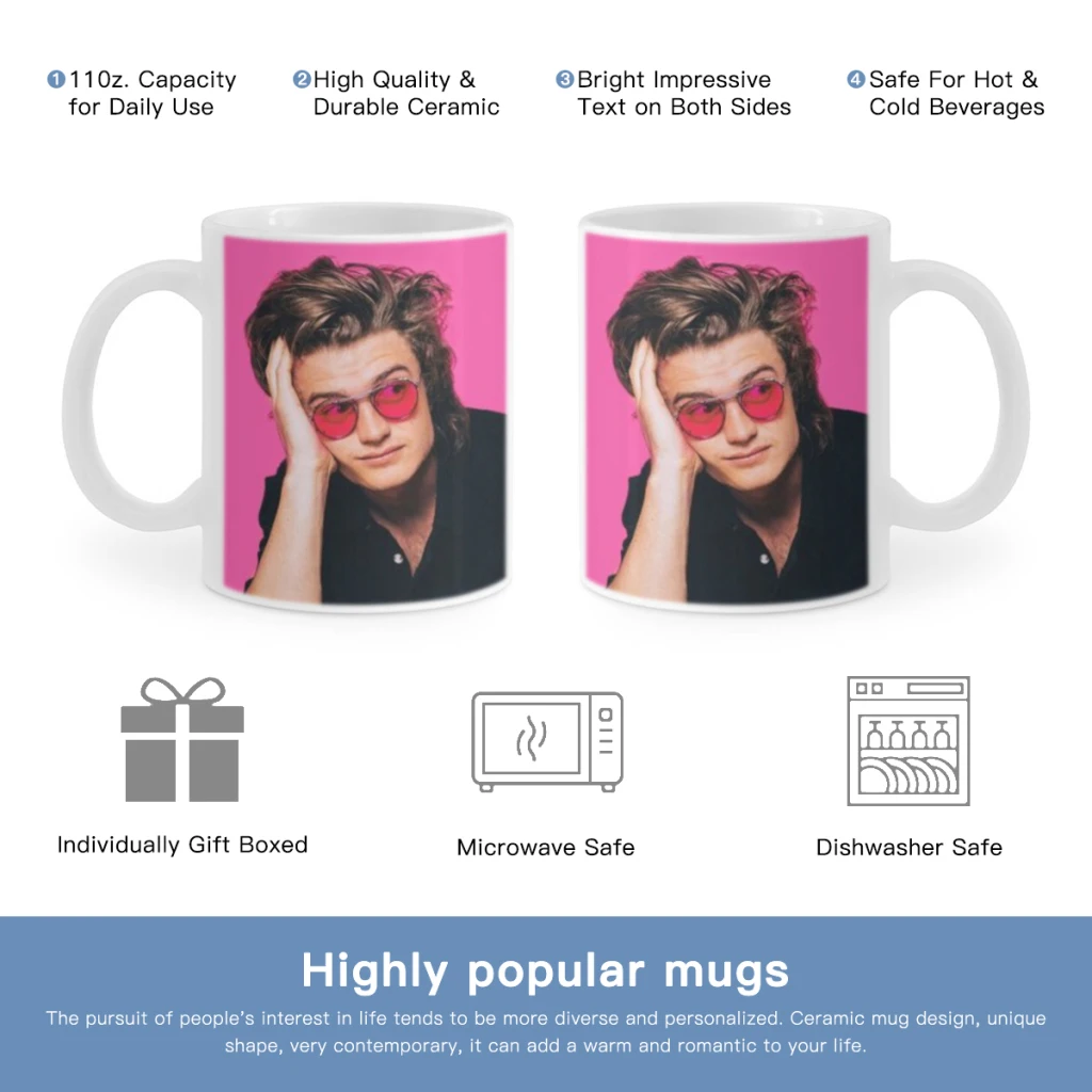 

Joe Keery Free shipping Ceramic Cup Coffee Oatmeal Breakfast Cup Creative Personality Mug