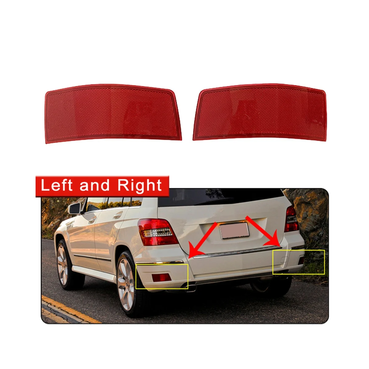 Right Rear Bumper Reflector Light Trim A2048200174 for Mercedes-Benz GLK-Class W204/X204 GLK250 GLK300 GLK350 2008-2012