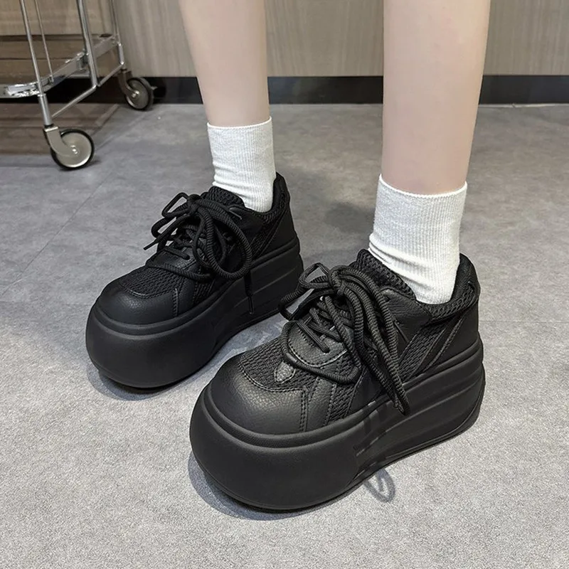 Fashion New Super Stylish Campus-style Shoes 9cm High Good-looking Simple Solid-color Versatile 2026 Breathable Casual Sneakers