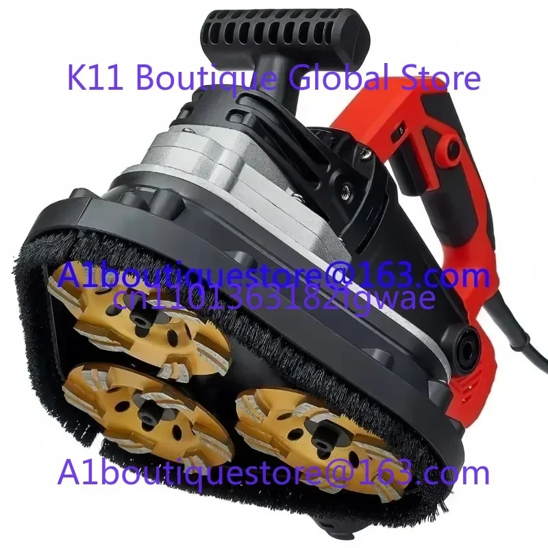 Small Portable Concrete Grinder Industrial Floor Wall Polisher Hand Held Edge Grinding Polishing Machine 2450w 105mm*3 Discs