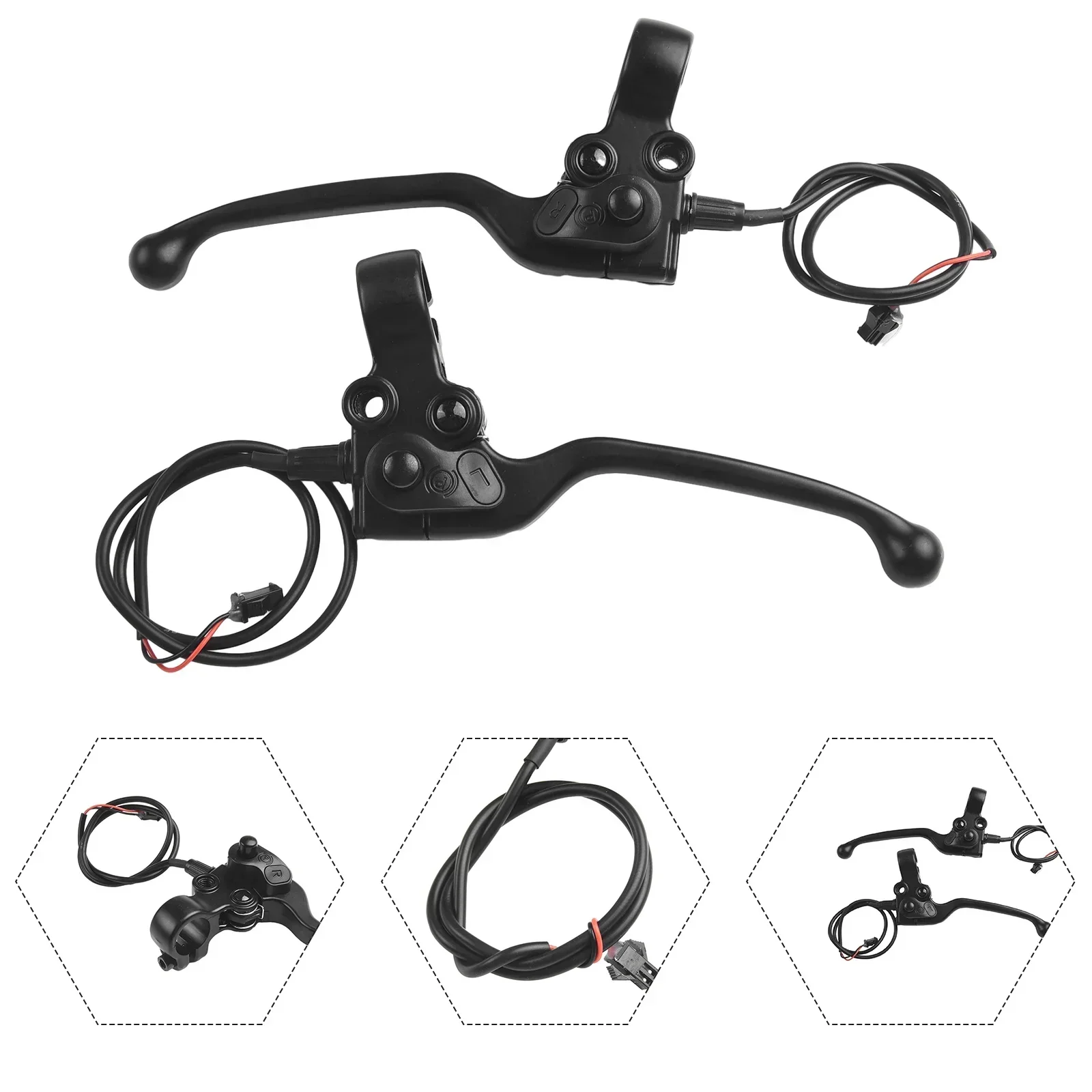 Mechanical Bike Brake Levers E-bike Aluminum Electric Bicycle Part With Parking Button Brand New High Performance