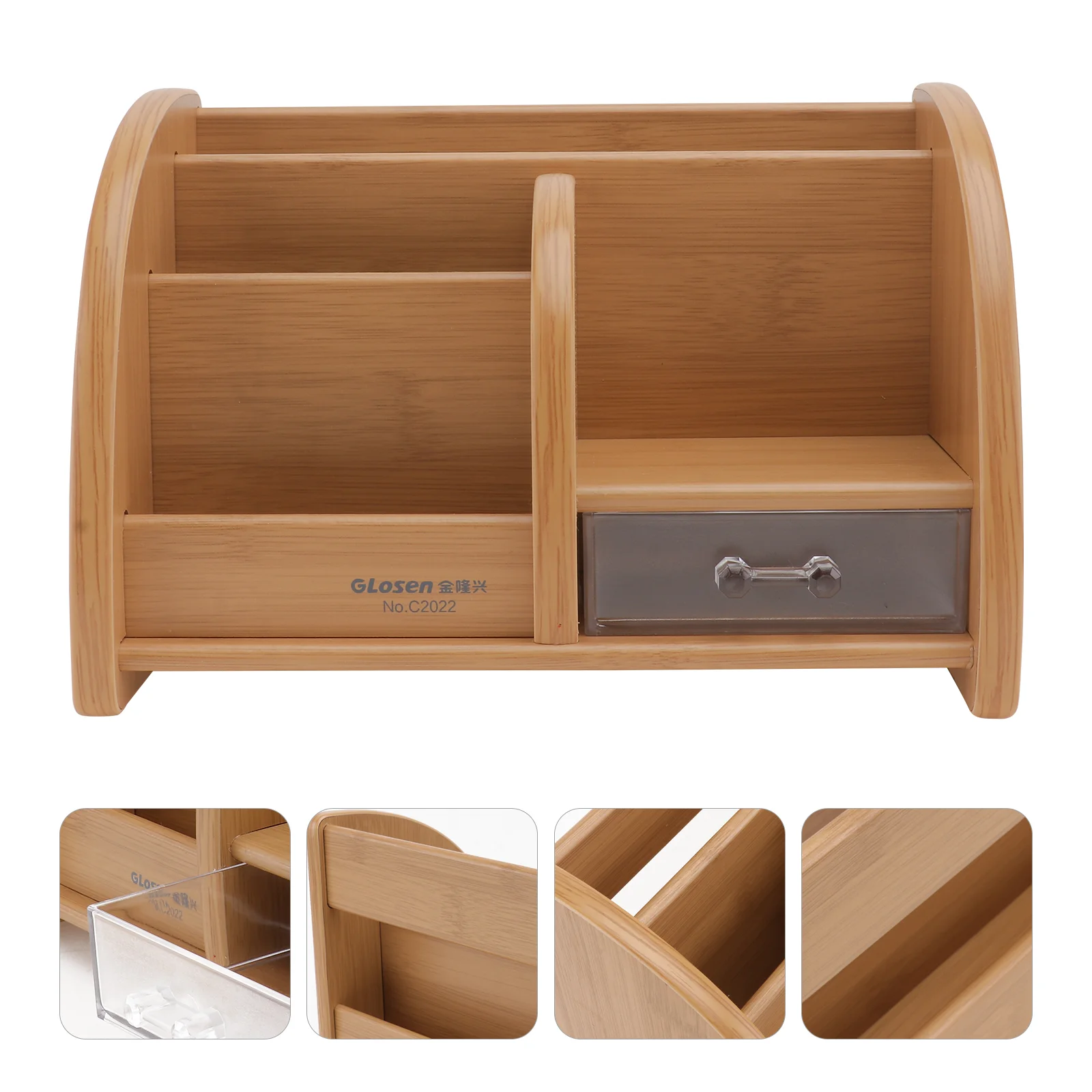 Tabletop Storage Shelf Pen Container Creative Wooden Holder Office Supplies Organizer