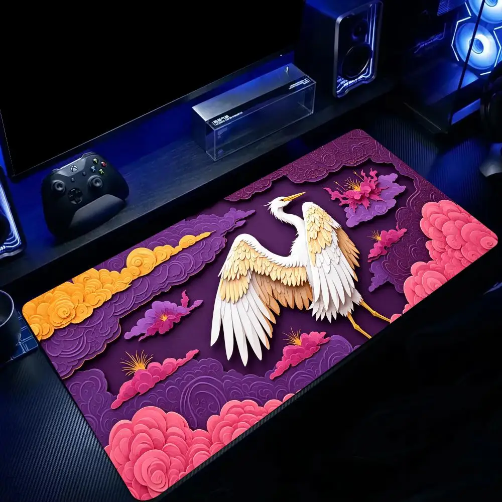 Red-crowned cranes and auspicious clouds Mouse Pad Large Office Game Table Mats Rubber Anti-slip XXL Mouse Mat HDP Long Desk Pad