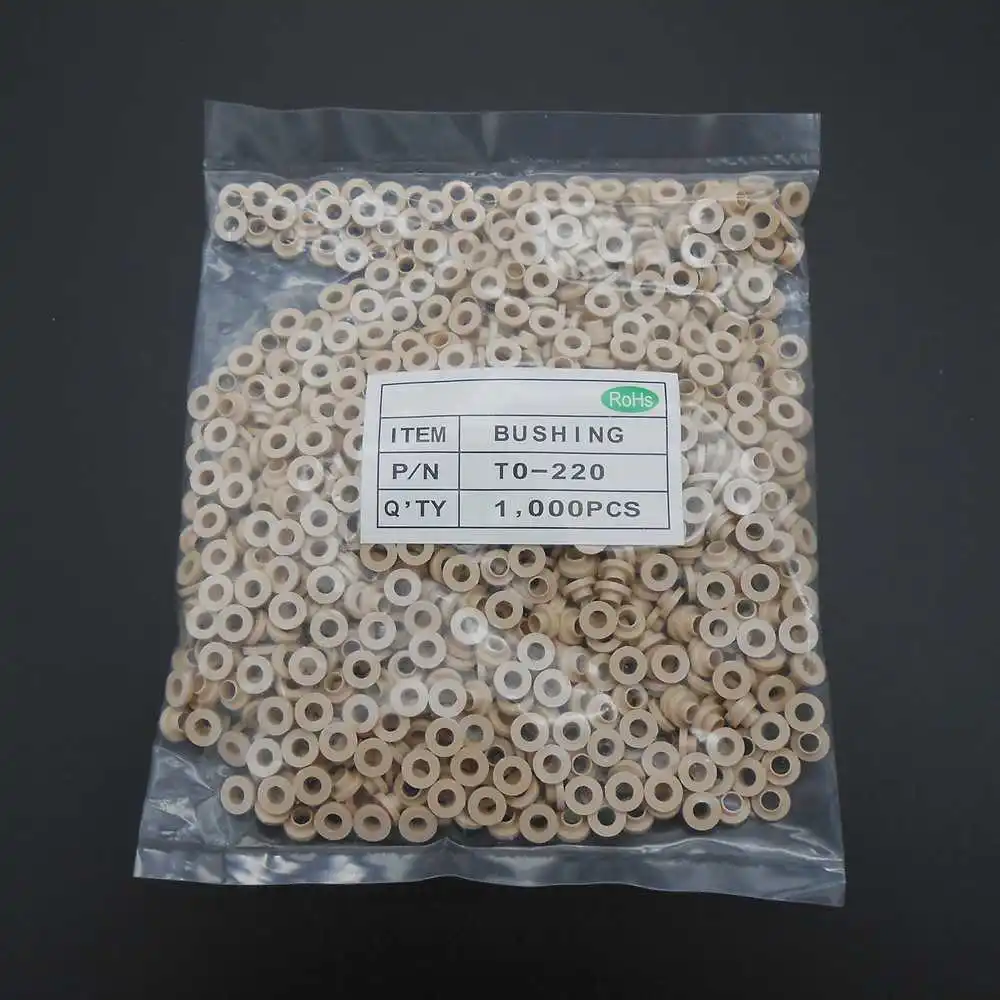 500Pcs/Lot TO-220 High Temperature Insulation Nylon Washer Bushing Brown Beige RoHS Diameter 6MM Aperture Bore Hole 3MM M3 FD059