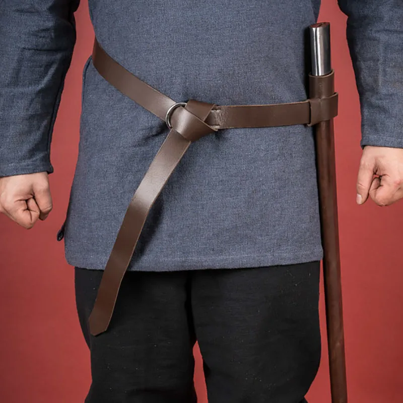 Medieval Viking Pirate Knight Sword Belt Leather Sheath Scabbard Holder Steampunk Accessory Men Larp Rapier Ring Strap Waistband