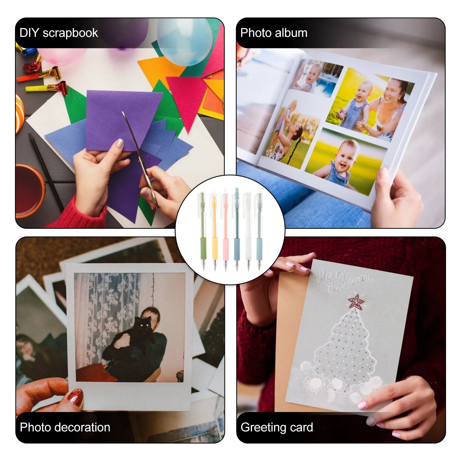 6Pcs Cut Pen Set High Precision Cutting Tool for DIY Scrapbook Photo Album Memory Book Craft Making and Card Design