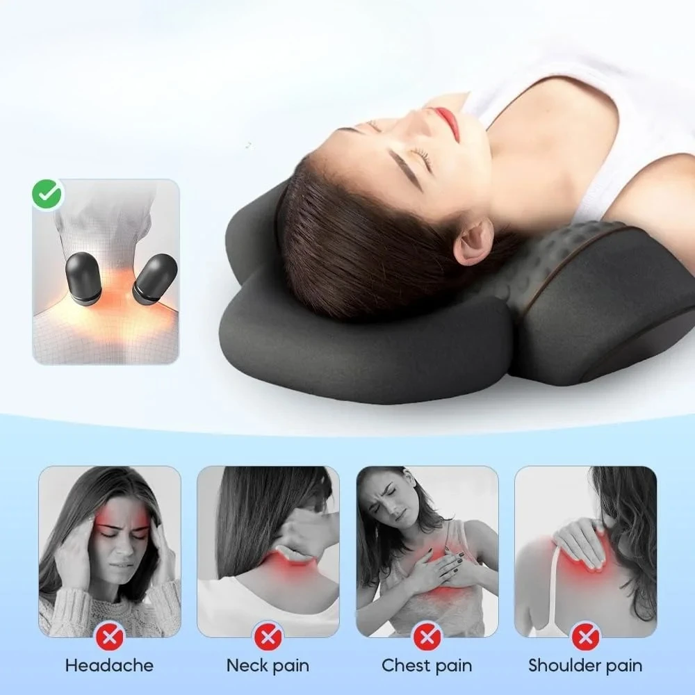 NEW Neck Hump Three-in-One Massage Pillow with Neck Support Neck Massage Pillow Heated Massage Neck Pillow Memory Foam Pillows