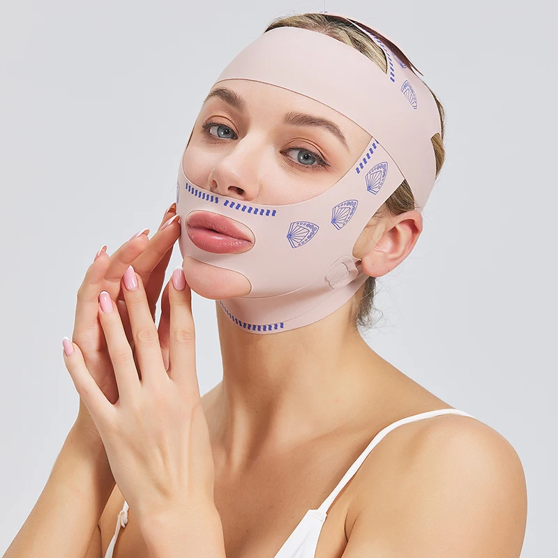 Bandage amincissant pour le visage pour femme, ceinture de levage, deux couches, ligne en V, sangle anti-déformable, outils de beauté pour les soins de la peau