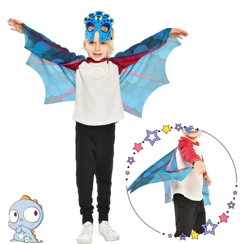 Disfraz de dinosaurio Pterodáctilo creativo, accesorios de disfraz de dragón, vestido de pájaros, alas de dinosaurio, favores de fiesta, disfraz de Halloween para niña y niño