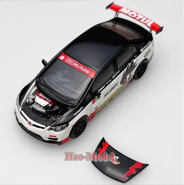 

Модель автомобиля Honda Civic FD2 Mugen RR MH 1/64, литая под давлением, из сплава, для демонстрации, подарок, белая