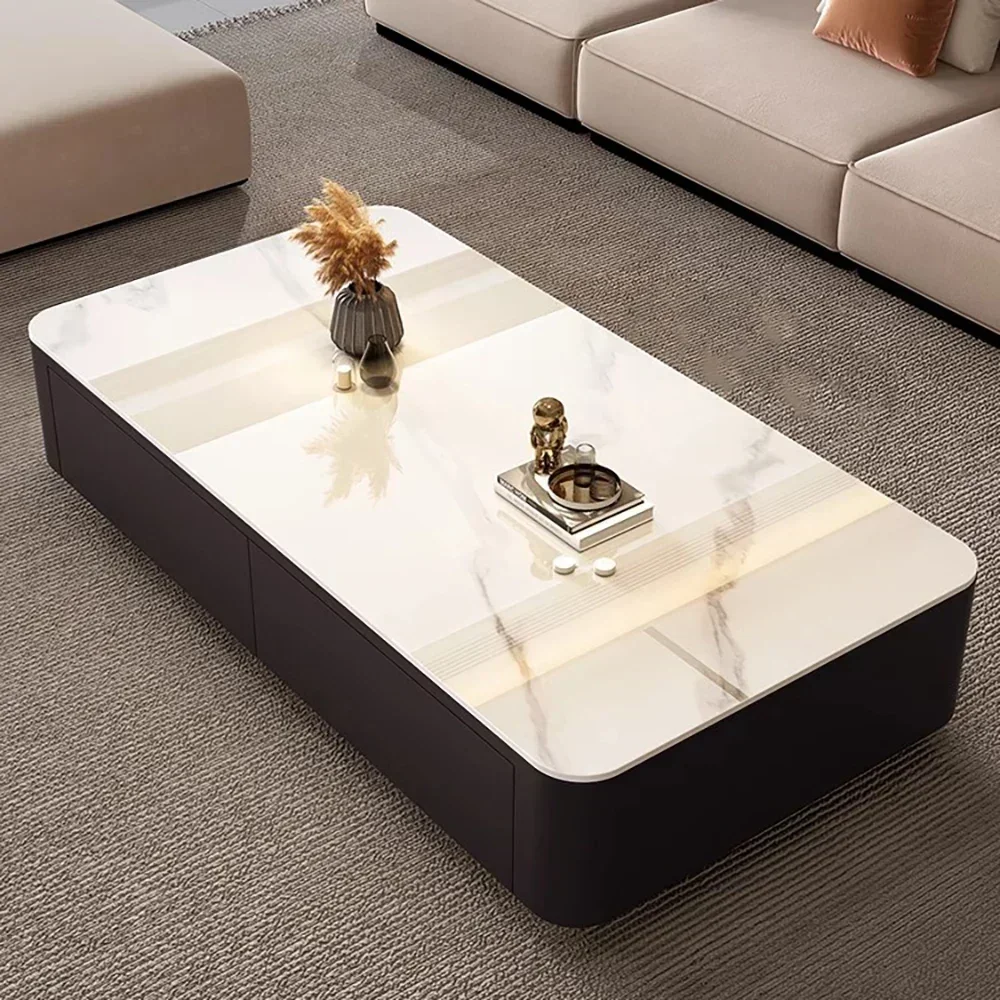 Nordic Marble Effect Coffee Tables Luxury Decor Modern Unique Coffee Tables Glam Premium Table Basses De Salon Home Furniture