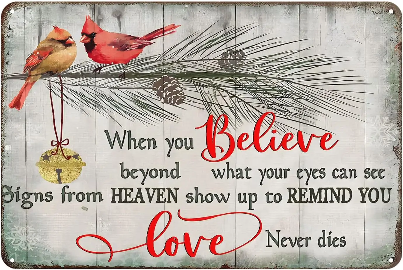Cardinal Bird When You Believe Beyond Metal Sign Vintage Bar Kitchen Garage Cave Home Wall Funny Decor Retro Tin es-aluminu