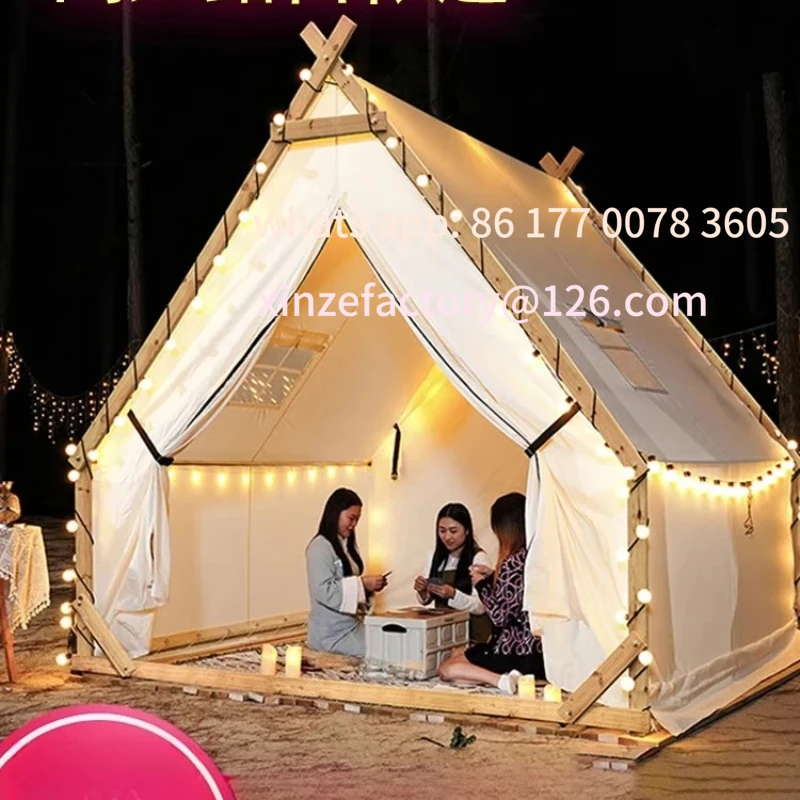 

Customizable Internet celebrity outdoor barbecue triangle tent custom scenic bed and breakfast agritainment camping commercial