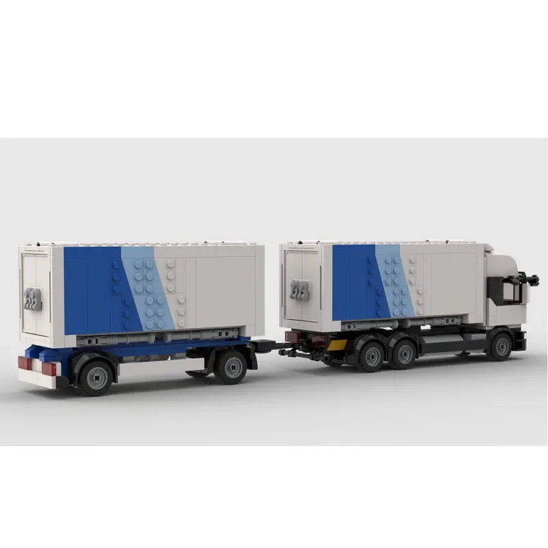 

MOC-233428Cargo Transport Truck and Trailer Building Block Model812Parts, Birthday Building Block Toy Gift for Boys and Children