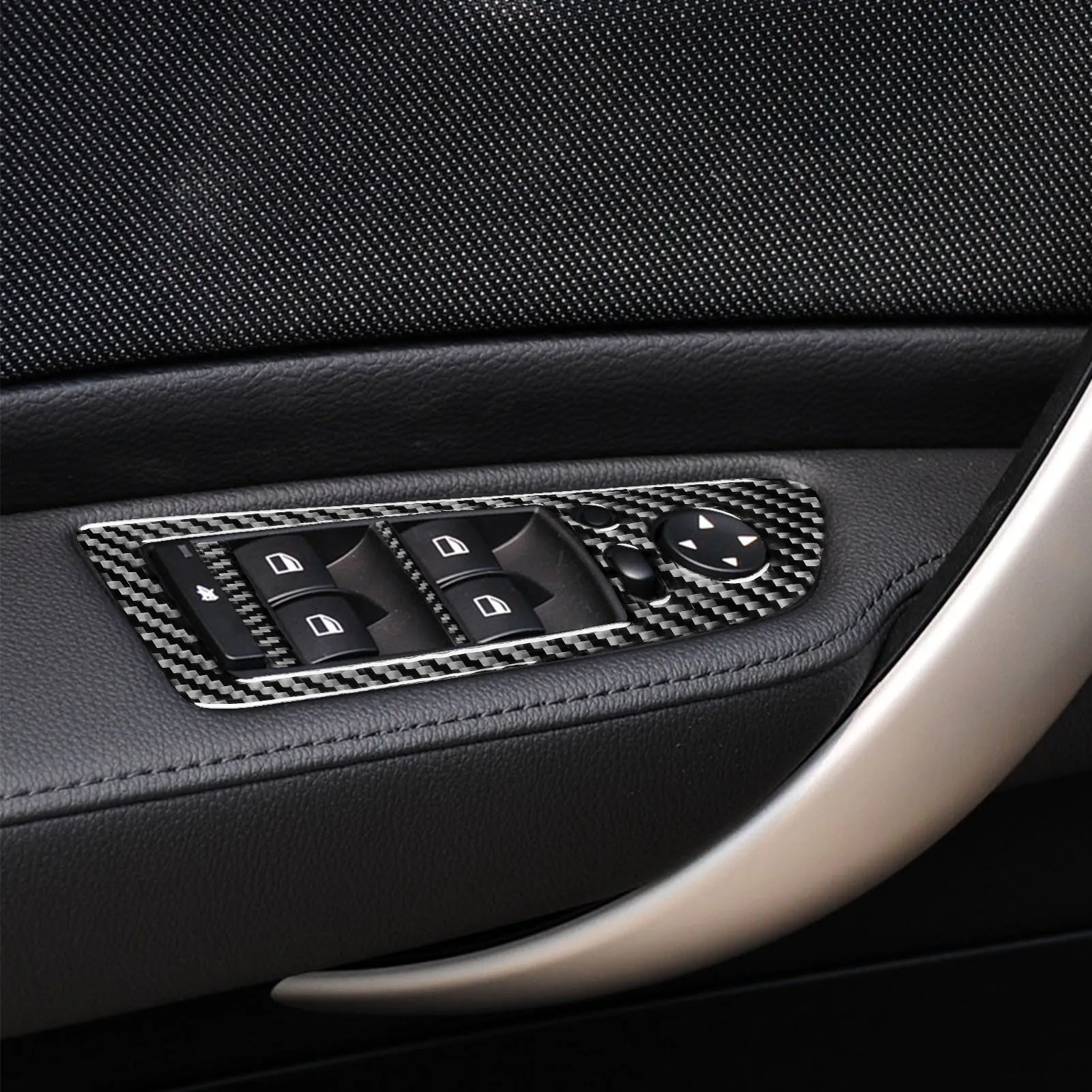 For BMW 1 Series E81 E82 E87 E88 2008-2013 Carbon Fiber Stickers Automatic Gear Shift Central Control Panel Power Window Lift
