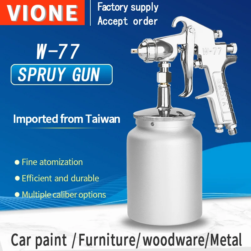 

High Performance W77 Manual Spray Gun, W-77 Air Spray Gun With Cup, Large Diameter Portable Paint Spray Gun