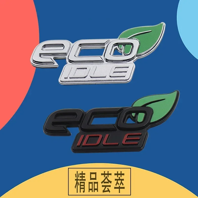 QA For Highlander Levin Qashqai Excelle Verone Corolla 3D Premium ABS Car Sticker ECO IDLE Body Emblem Decal Exterior Decoration
