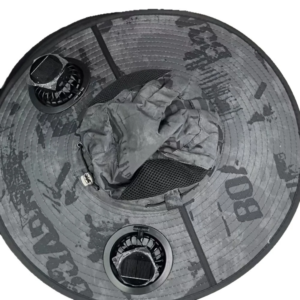 حماية من الأشعة فوق البنفسجية، تظليل الشمس، حماية شعبية لصيد الأسماك في الصيف في الهواء الطلق، حماية من الشمس، مروحة تكييف الهواء، قبعة شمس الصياد