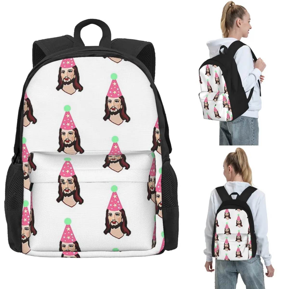 Happy Birthday Jesus Funny Christmas Shirt Backpack Hot Sale Daypack Large Capacity Boys Girls BookBag School Bag