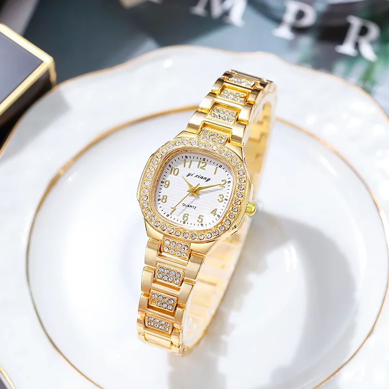 Nieuwe Mode Vrouwen Horloges Casual Vrouwen Polshorloges Strass Dames Quartz Horloge Compact Elegant Eenvoudige Dame Klok Reloj Mujer