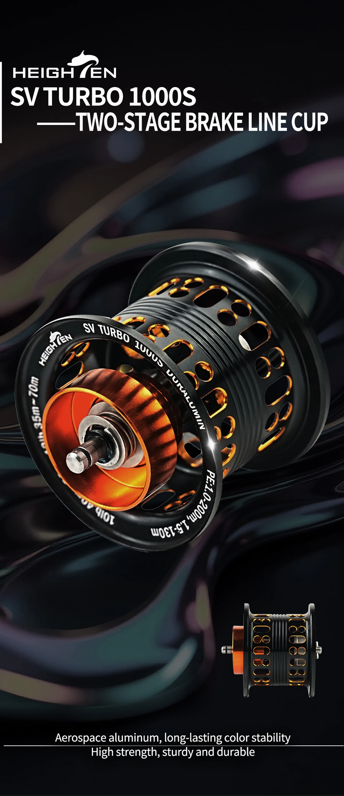 HEIGHTEN Flache Spule für Daiwa Zillion Steez Ryoga mehr als Bait casting Rolle – Detail 1