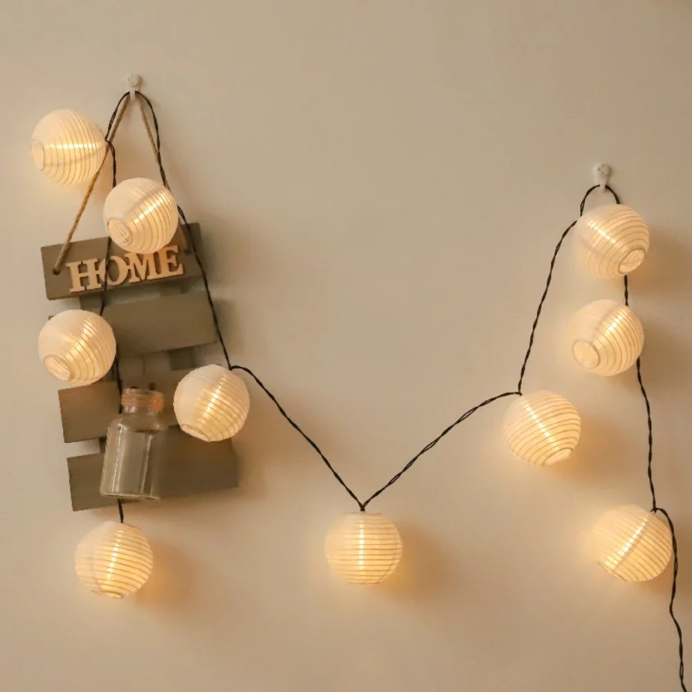 5M/8M Solar Paper Lantern String Lights Waterproof Canvas Fairy Lights for Outdoor,Christmas, Garden and Holiday Decoration