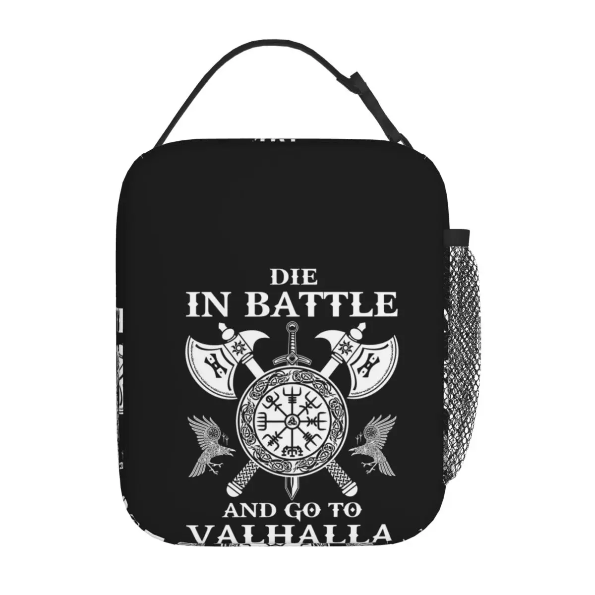 Viking Warrior Die In Battle And Go To Valhalla Viking Insulated Lunch Bag for Women Children Food Boxes Thermal Lunch Box Tote