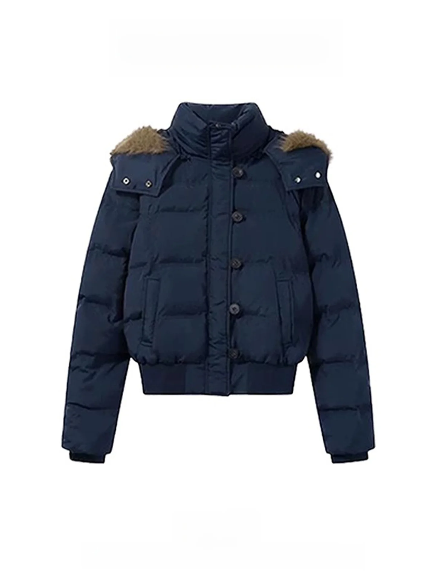 

Thiened ort Cotton Jaet with Hood And Fur Collar Women's Winter Warm down Cotton Coat Outerwear Ting Commute Sle