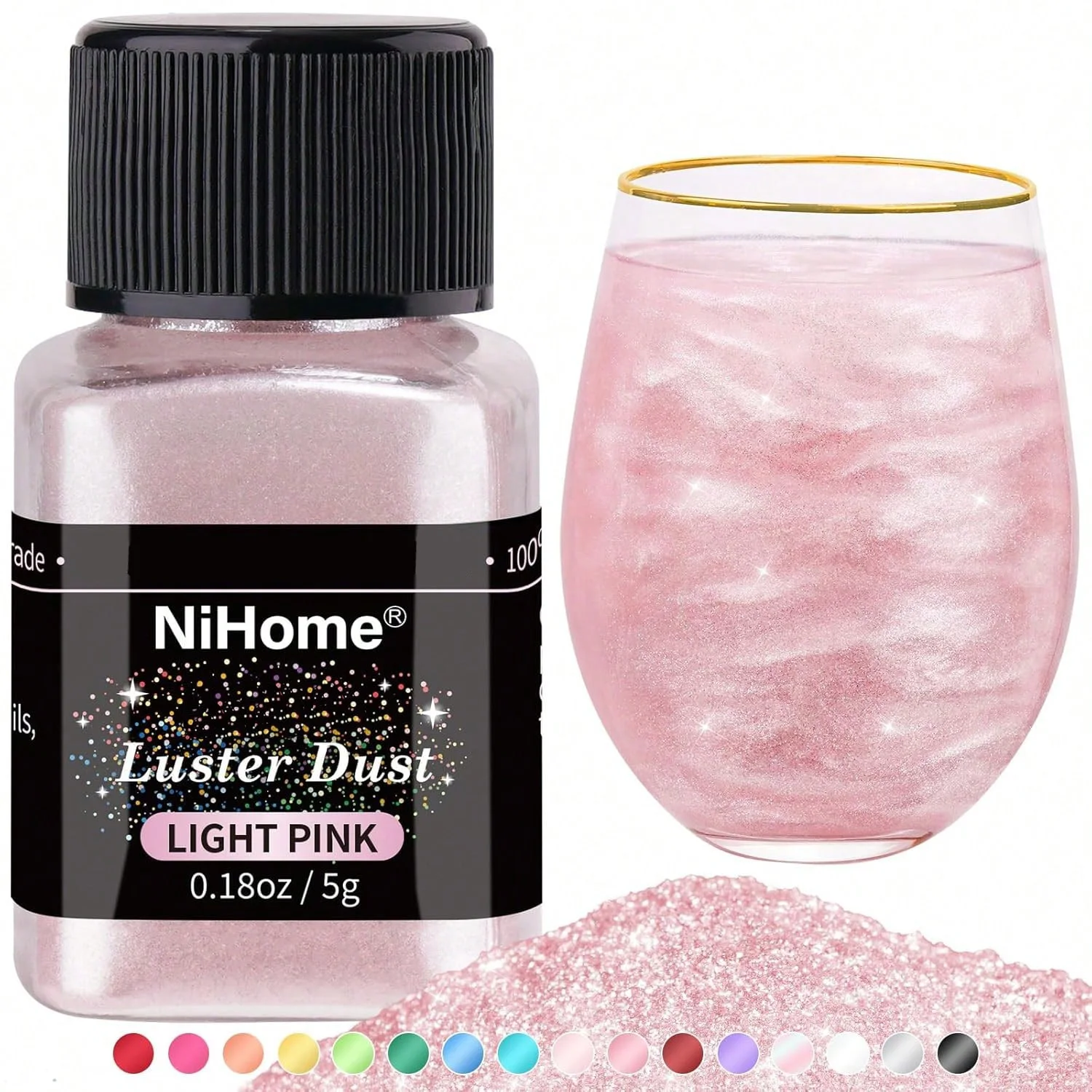 Sprinkle Glimmery Drink Wine Beverage Candy Dessert Bakery Restaurant Vegan Cake Decorating,Glimmer Powder Glitter Luster Dust