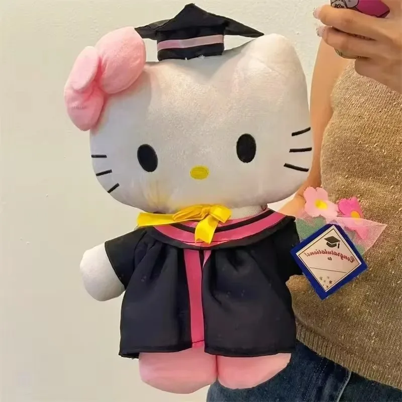 Sanrio Nieuwe Graduate Seizoen 35 cm Kawaii My Melody Hellokitty Kuromi Cinnamoroll Zachte Pluche Souvenir Pop Afstuderen Kerstcadeau