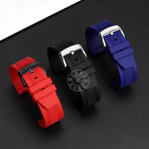 Imagen 2 del producto Goma deportiva de silicona para Tissot Racing T 115417 Correa de reloj especial de doble muesca serie A T115.427 Correa de reloj de cadena para hombre