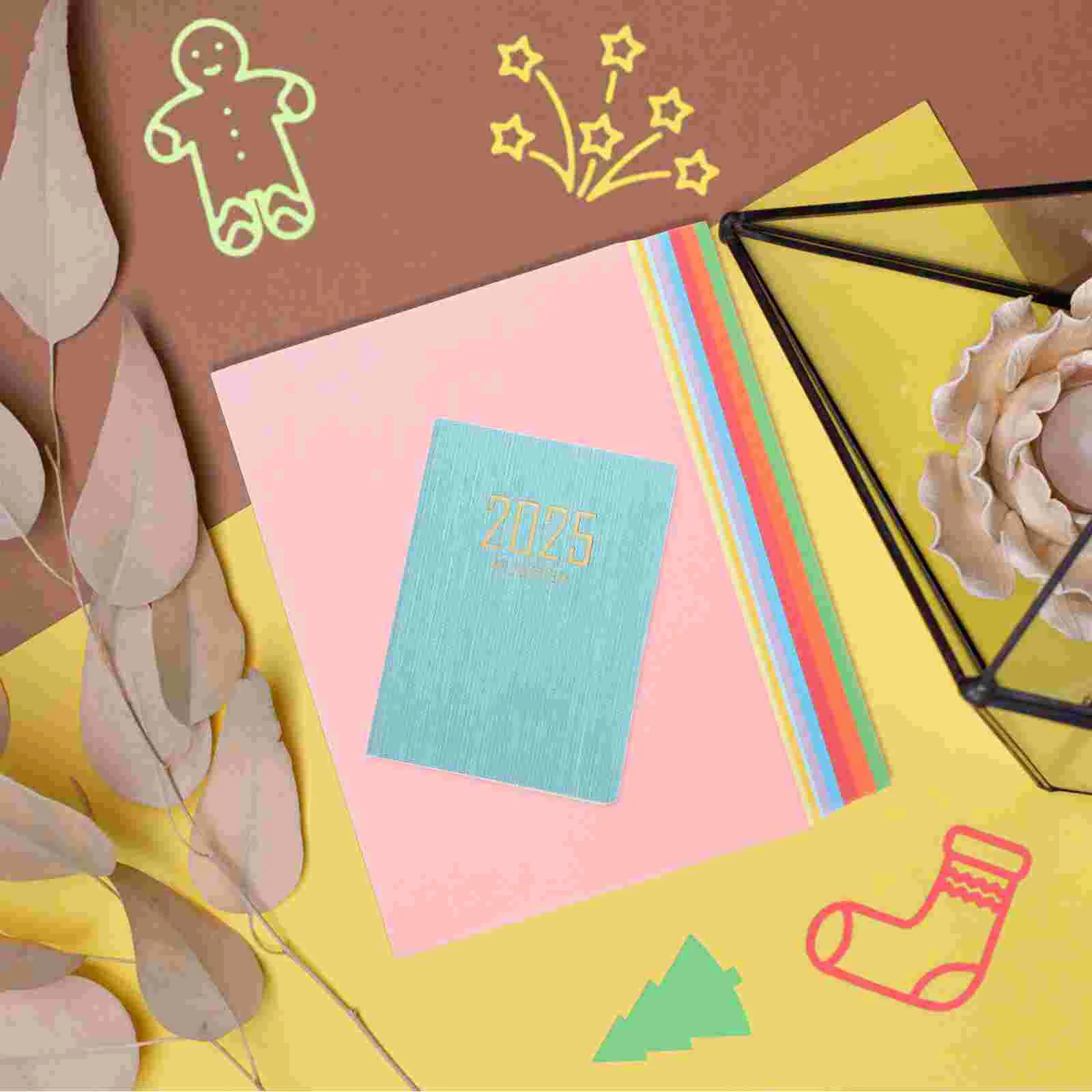 2025 Weekly Agenda Book Notepad Notebooks Thin Section Writing Pocket Calendar Paper Dairy Schedule Plan Work