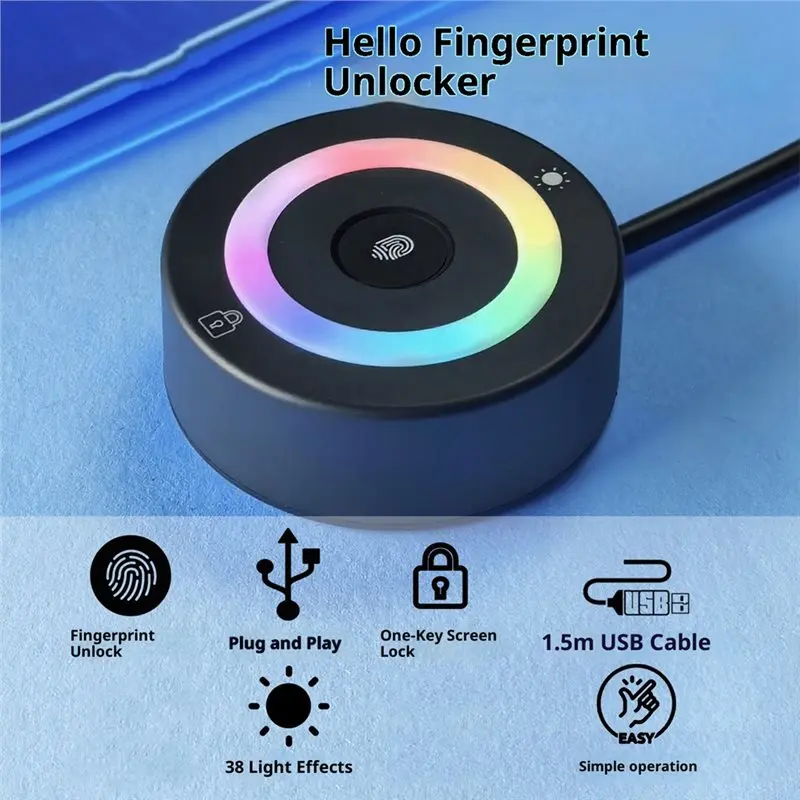 USB Fingerprint For Windows Hello Fingerprint USB Fingerprint Computer/Win10/11 No Power-On Function