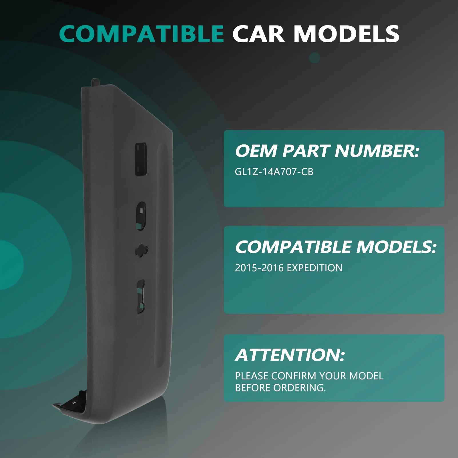 

Left Side Plastic Seat Decorative Cover GL1Z-14A707-CB For Ford Expedition 2015-2016 Track Switch Housing