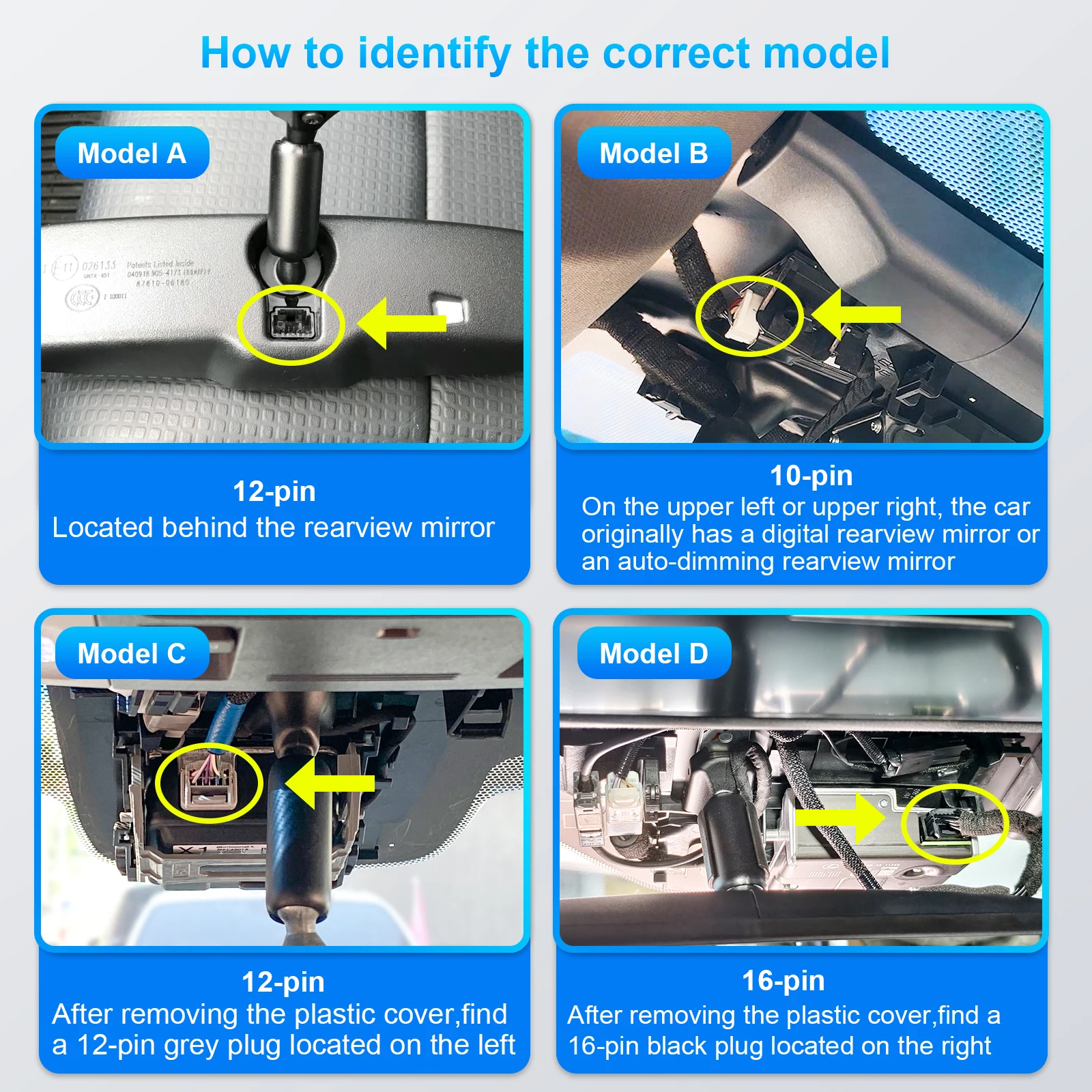 DashCam Power Adapter For Toyota Lexus Subaru Vehicle Styles (Model A/B/C/D) Plug and Play Type-C USB Interface Auto Accessories